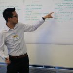 Steven Kwan leads a breakout session at a TAF UnTapped event.