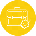 Briefcase and checkmark